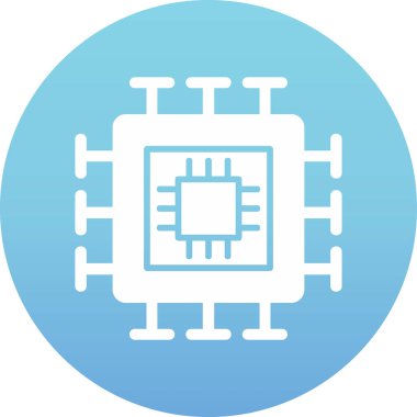 İşlemci. Web simgesi basit tasarım 