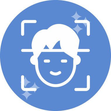 Yüz Tanıma vektör simgesi izole edildi. Yüz logosu taranıyor.