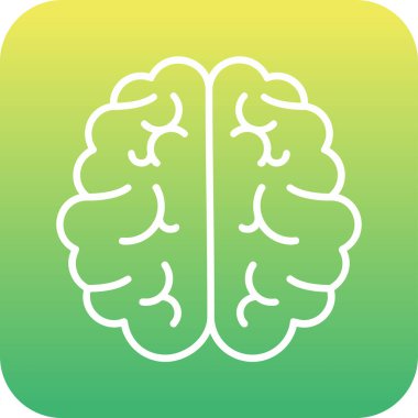 Beyin. Web simgesi basit illüstrasyon 