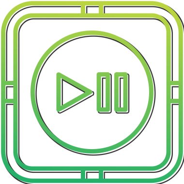 Duraklat düğmesini çal, simge. Web için vektör illüstrasyonu