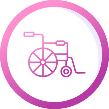 Tekerlekli sandalye web simgesinin vektör çizimi