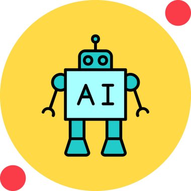 Ai Robot Web simgesi, vektör illüstrasyonu 