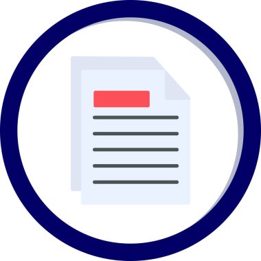 Belge. Web simgesi basit illüstrasyon