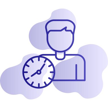 zaman yönetimi simgesi, vektör illüstrasyonu basit tasarım