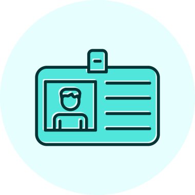 Kimlik kartı web simgesi, vektör illüstrasyonu