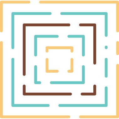 Labirent, labirent, ikon vektör illüstrasyonu