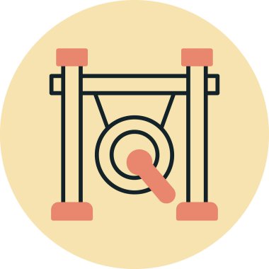 gong simgesi web basit illüstrasyon