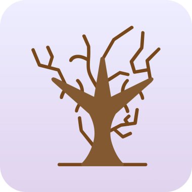 Kuru Ağaç ikonu, vektör illüstrasyonu