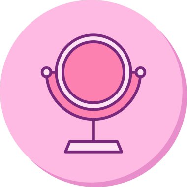 Makyaj aynası simgesi, vektör illüstrasyonu 