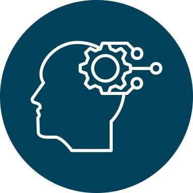 Teknoloji beyni. Web simgesi basit tasarım ve zihin