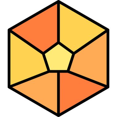 soyut ikosahedron şekli ağ simgesi