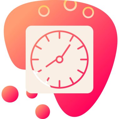 Duvar saati. Web simgesi basit illüstrasyon