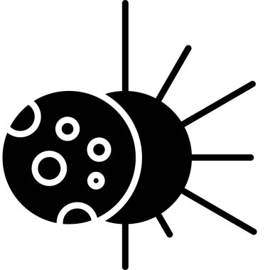 Güneş tutulması simgesi, vektör illüstrasyonu   