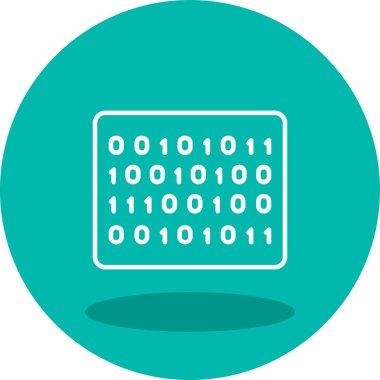 İkili Kod simgesi, vektör illüstrasyonu 