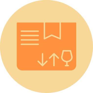 Kırılgan simge, vektör illüstrasyonu basit tasarım