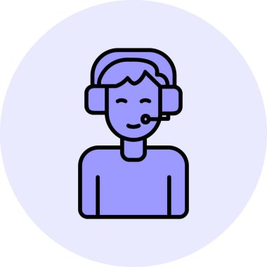 çağrı merkezi operatör simgesi illüstrasyonu 