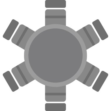 Yuvarlak Tablo Ağ simgesi, vektör illüstrasyonu