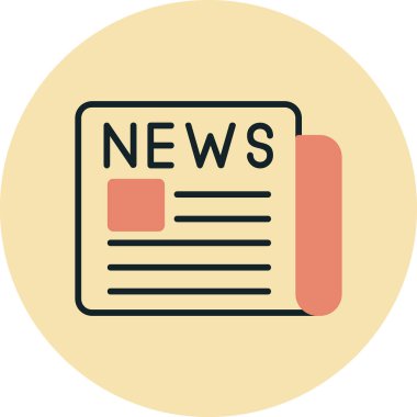 Bir gazete simgesinin vektör illüstrasyonu