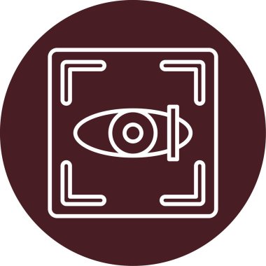 Göz Tarama Ağı simgesi, vektör illüstrasyonu. Tarama çerçevesi vektör ana hatları işaretli dijital göz