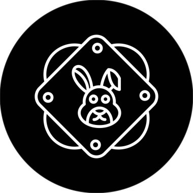 Tavşan hayvan simgesi, vektör illüstrasyonu 