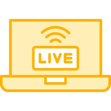 canlı yayın simgesi, vektör illüstrasyonu basit tasarım