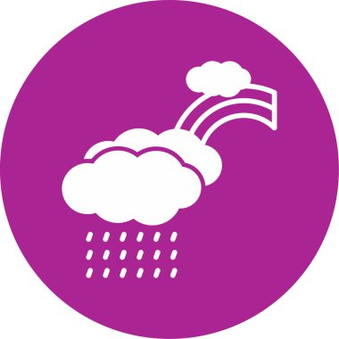 Bulutlu gökkuşağı. Web simgesi basit illüstrasyon