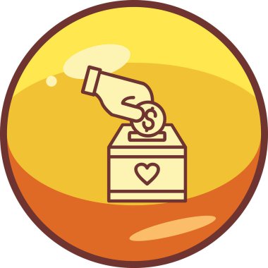 Bağış web simgesi, vektör çizim 