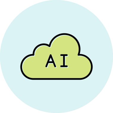 ai bulut simgesi basit illüstrasyon 