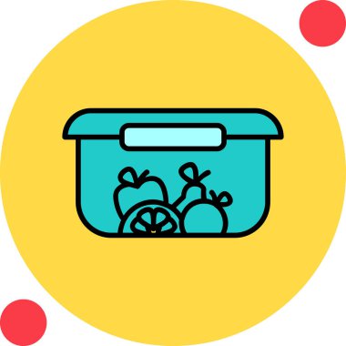 Gıda kabı simgesi, vektör illüstrasyonu basit tasarım