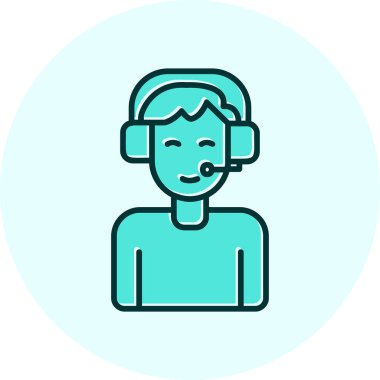 çağrı merkezi operatör simgesi illüstrasyonu 