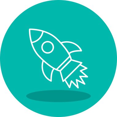 İzole edilmiş arkaplanda roket ağ simgesi