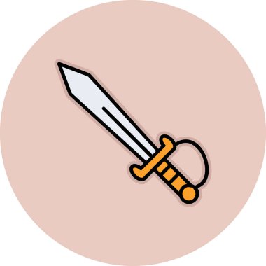 kılıç simgesi, vektör illüstrasyonu basit tasarım