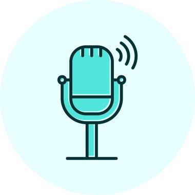 Canlı Podcast ikon vektör çizimi