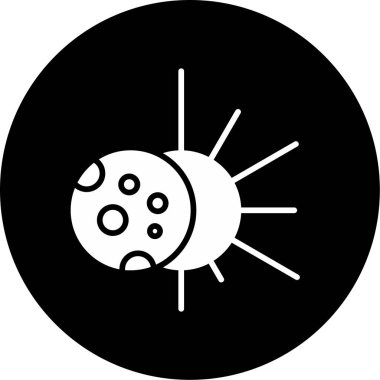 Güneş tutulması simgesi, vektör illüstrasyonu   