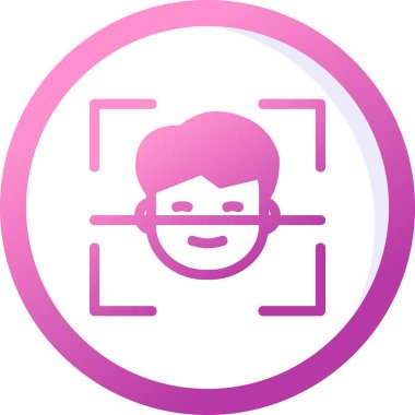 Yüz Tanıma simgesi, vektör illüstrasyonu basit tasarım