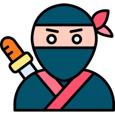 Ninja simgesi vektör illüstrasyonu