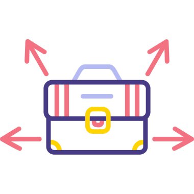 Evrak çantalı kariyer seçimi konsepti simgesi, vektör illüstrasyonu basit tasarım