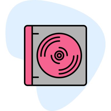 CD mi? Web simgesi basit illüstrasyon                