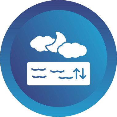 Bir bulut ve ay simgesinin vektör çizimi