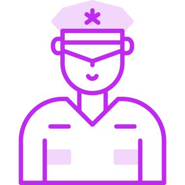 Güvenlik subayı simgesi, vektör illüstrasyonu basit tasarım