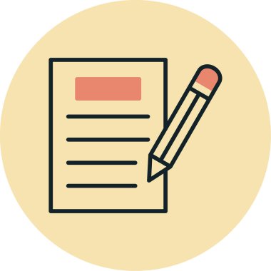 kalem ile doküman. Web simgesi basit illüstrasyon