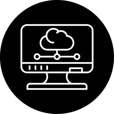 bulut hesaplama web simgesi vektör illüstrasyonu 