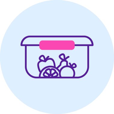 Gıda kabı simgesi, vektör illüstrasyonu basit tasarım