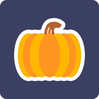 balkabağı simgesi, vektör illüstrasyonu 