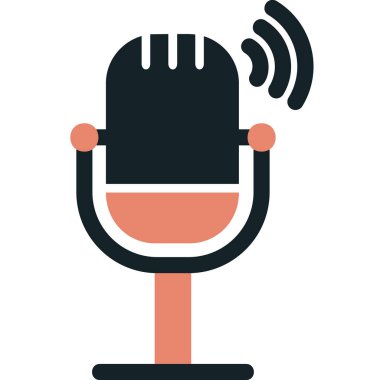 Canlı Podcast ikon vektör çizimi