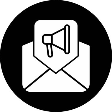 e-posta pazarlama simgesi, vektör illüstrasyonu basit tasarım