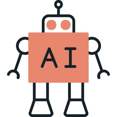 Ai Robot Web simgesi, vektör illüstrasyonu 