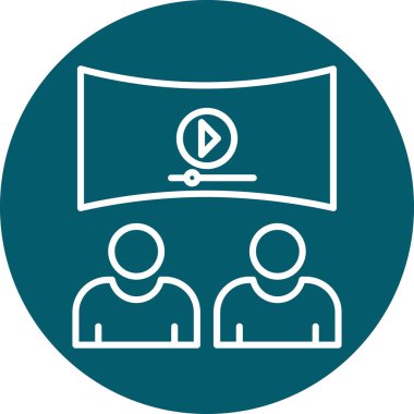 Viedeo izleyen insanlar, vektör illüstrasyonu basit tasarım