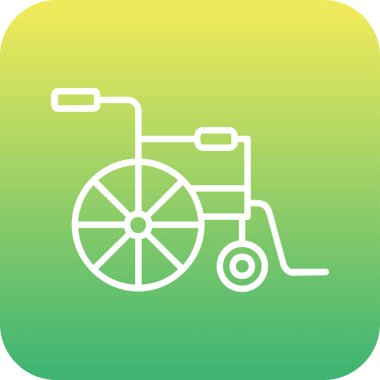 Tekerlekli sandalye web simgesinin vektör çizimi