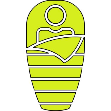 Uyku Torbası web simgesi vektör illüstrasyonu